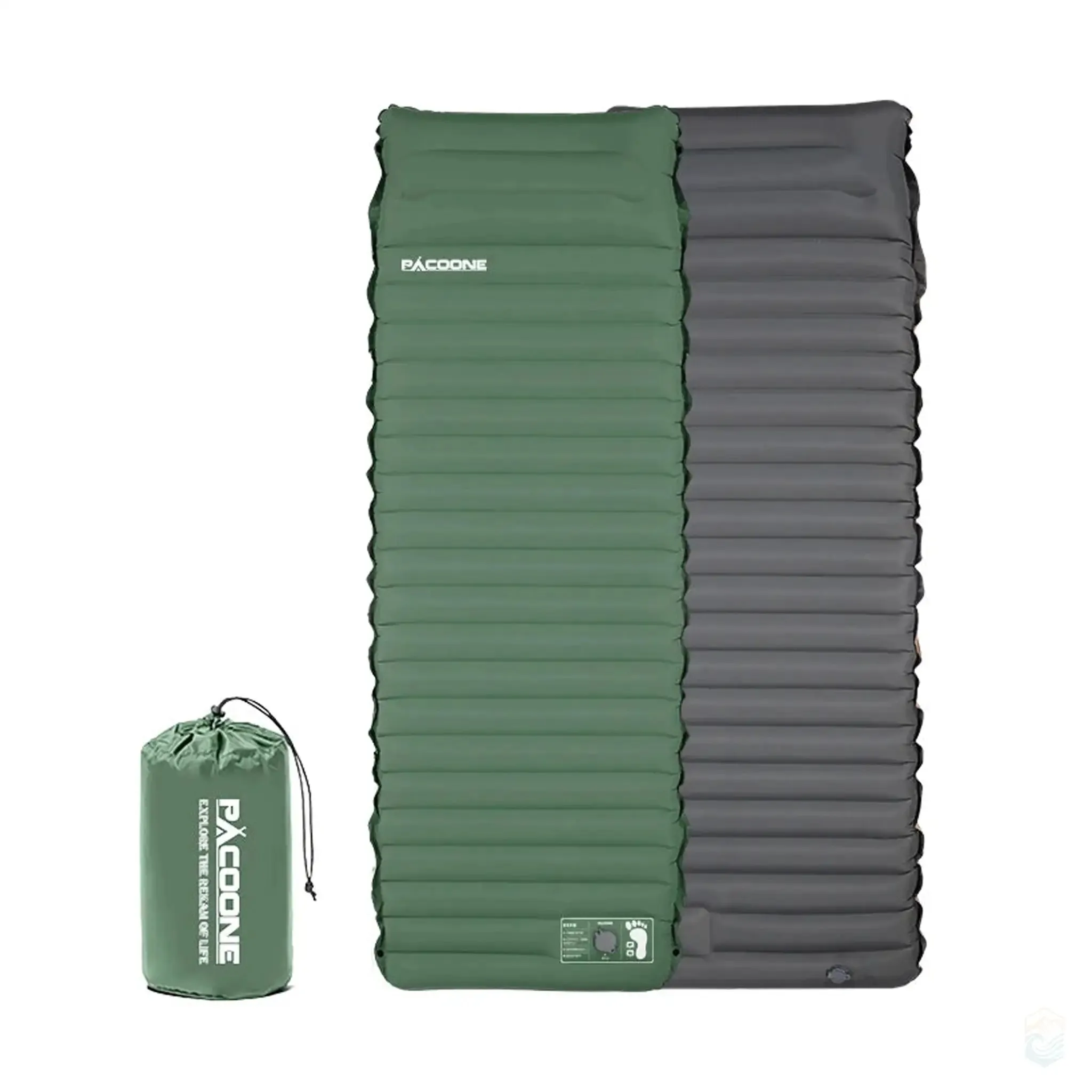 PACOONE 4" Thick Ultralight Self-Inflating Air Mattress with Splicing Design