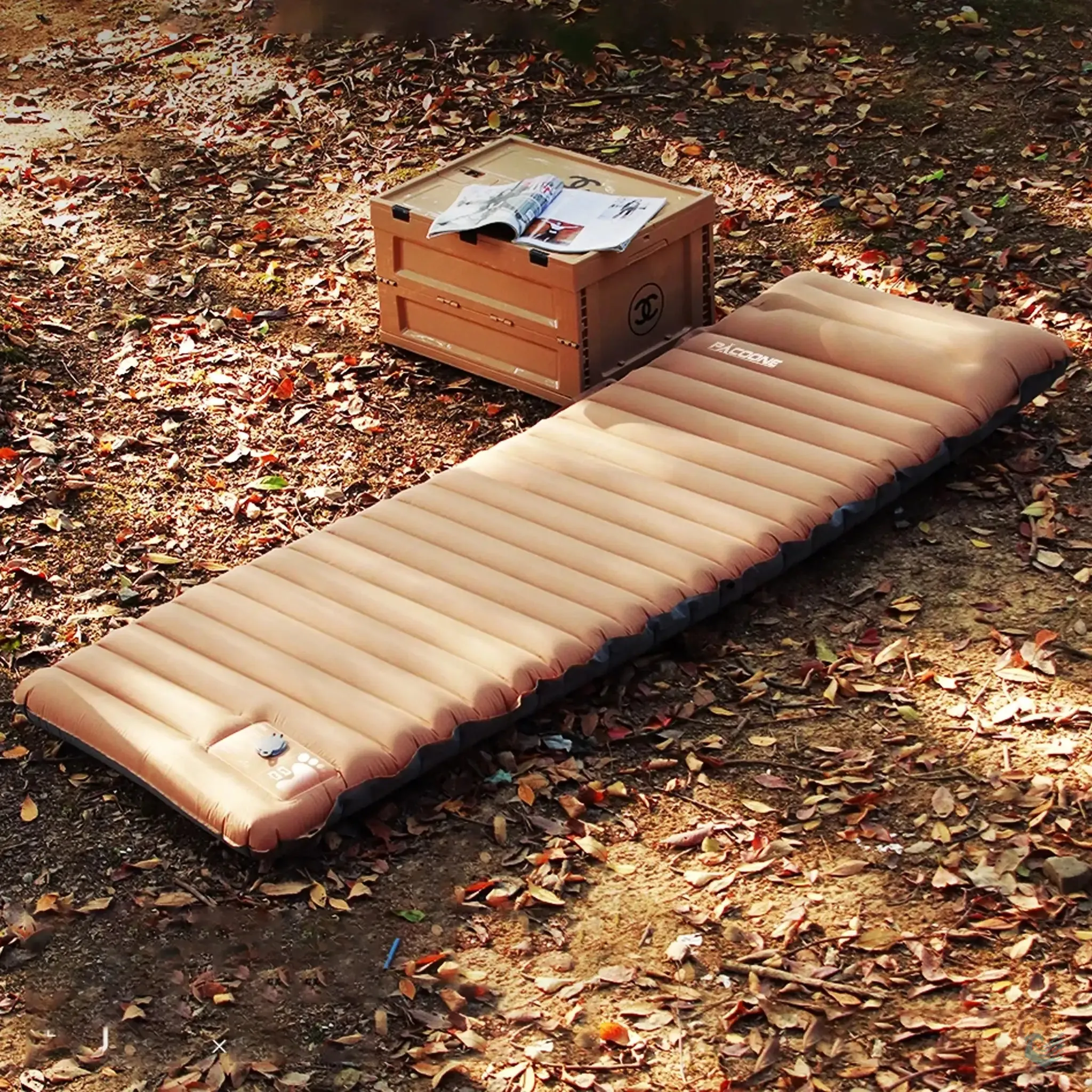 PACOONE 4" Thick Ultralight Self-Inflating Air Mattress with Splicing Design