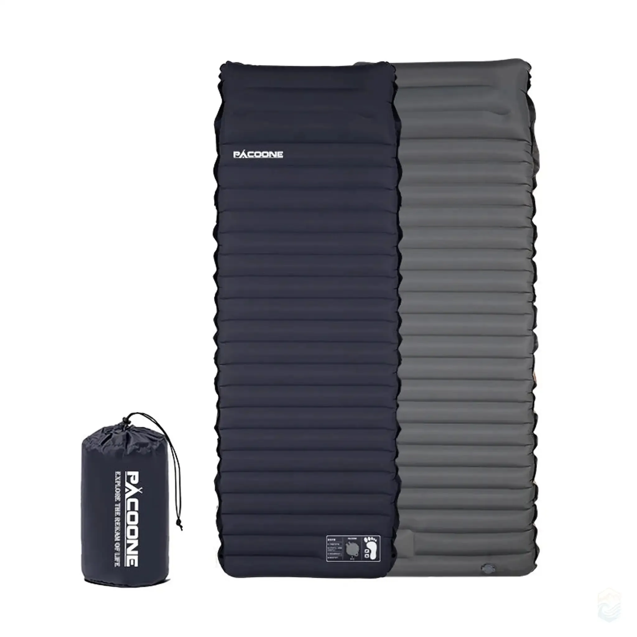 PACOONE 4" Thick Ultralight Self-Inflating Air Mattress with Splicing Design