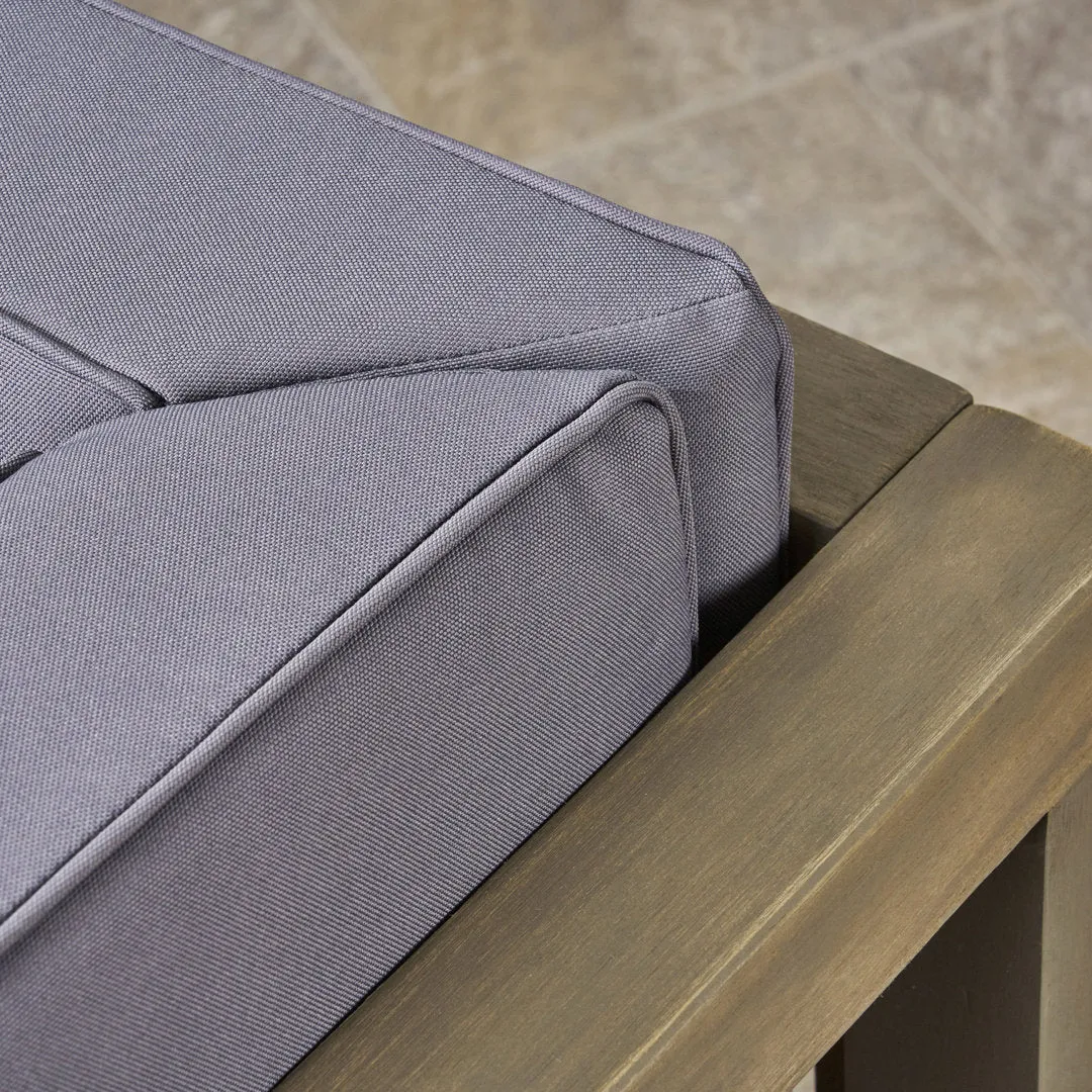 Patio Sofa with Cushions Highland Dunes Frame Color / Cushion Color: Gray Finish Frame / Dark Gray Cushion