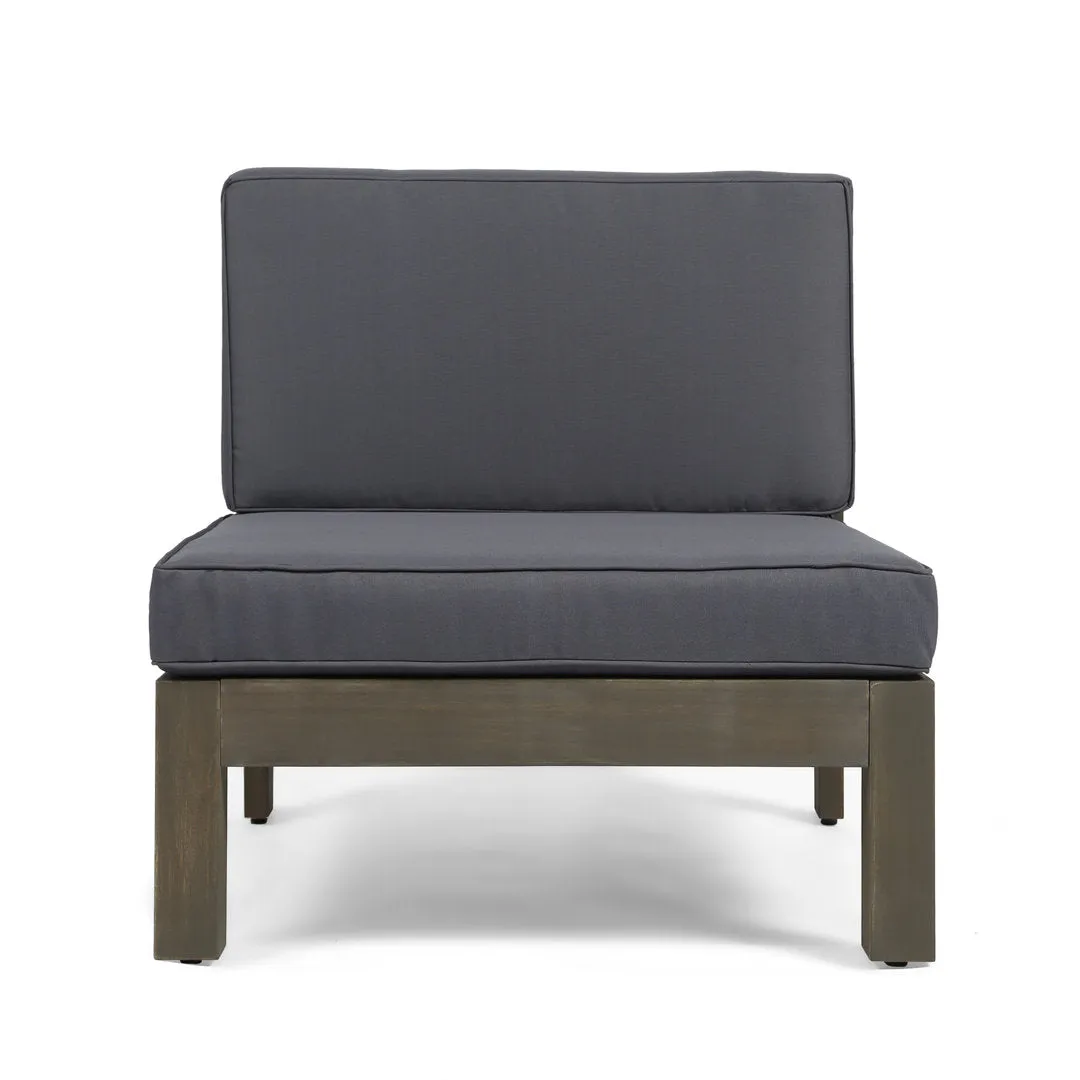 Patio Sofa with Cushions Highland Dunes Frame Color / Cushion Color: Gray Finish Frame / Dark Gray Cushion