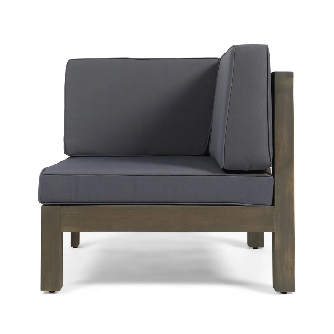 Patio Sofa with Cushions Highland Dunes Frame Color / Cushion Color: Gray Finish Frame / Dark Gray Cushion