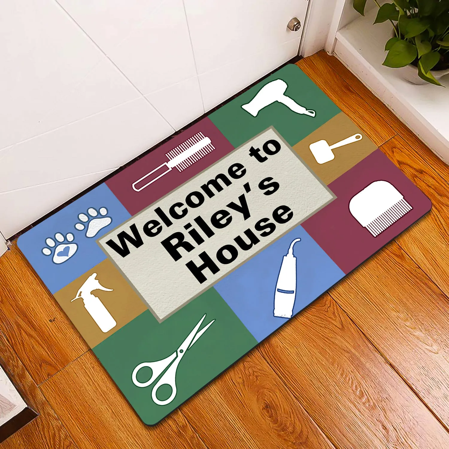 Pet Care Salon Pet Home Groomer Personalized Name Doomat 978