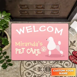 Pink Pet Care Salon Pet Home Groomer Personalized Name Doomat 974