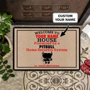 Pitbull Doormat - Personalized Name 3D - Vhv-doormat-001