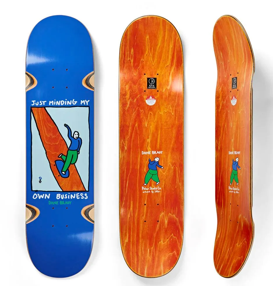 Polar Skate Co. Dane Brady Just Minding My Own Business Skateboard Deck - 8.0"