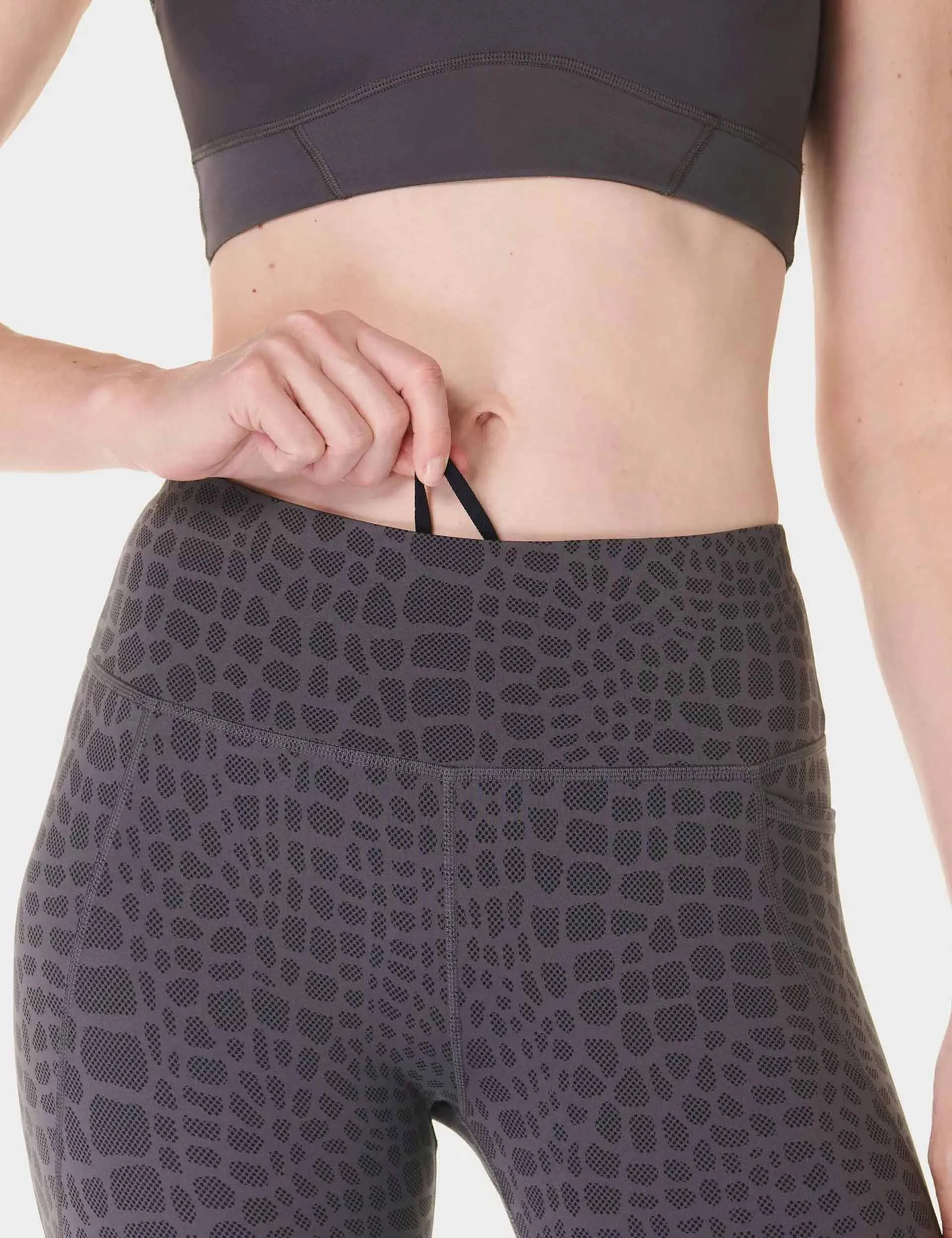 Power 7/8 Gym Leggings - Grey Croc Halftone Print
