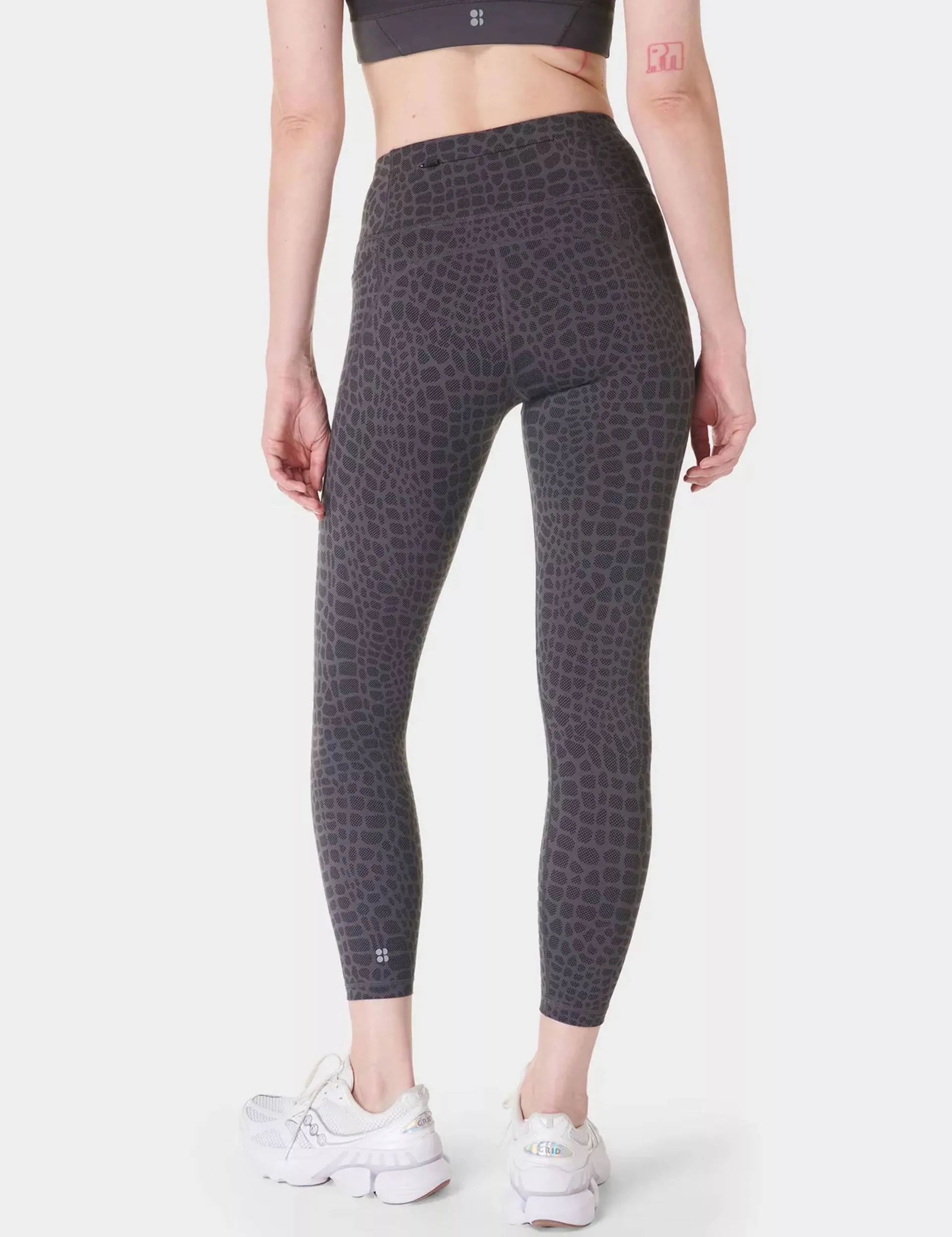Power 7/8 Gym Leggings - Grey Croc Halftone Print