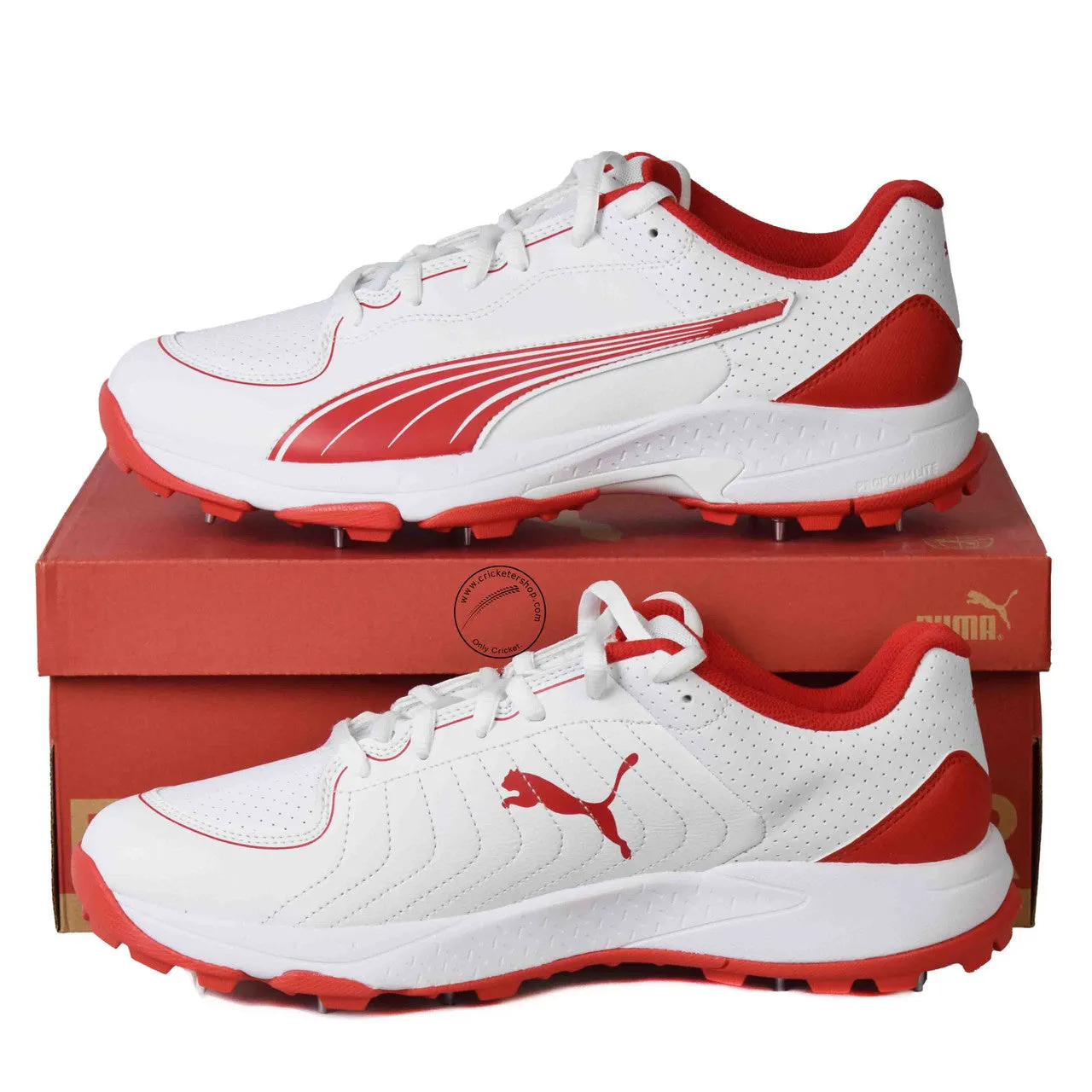 Puma 24.2 FH 10769801 Cricket Spike Shoes Red White Size