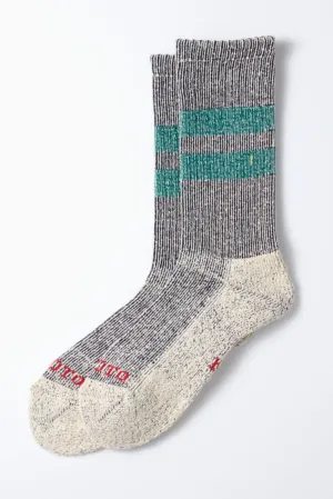 R1589 Pile Stripe Marl Sock Navy/Sea Green