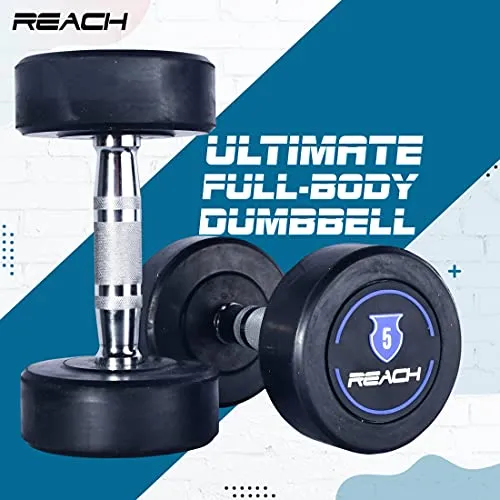 Reach Dumbbell 5Kg Red Round Dumbbell Set - Pair of 2