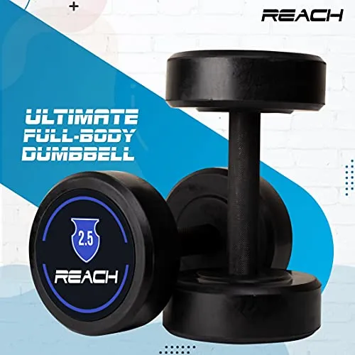 Reach round dumbbell weights for strength training at home and gym ( 2.5kg pair )