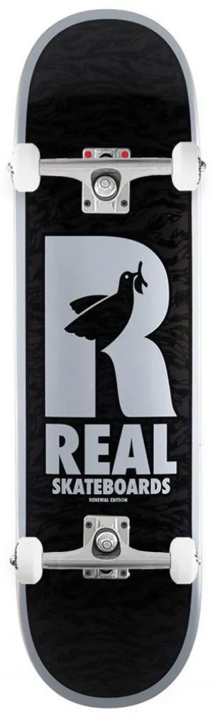 Real Renewal Doves Black Custom Complete Skateboard - 8.25"