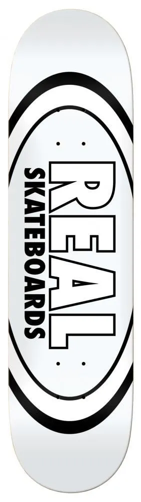 Real Team Classic Oval White Custom Complete Skateboard - 8.38"