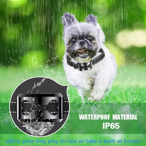 Rechargeable Anti Bark Control Collar Waterproof Ultrasonic Vibration Shock Pet Dog Training Collars