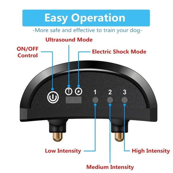 Rechargeable Anti Bark Control Collar Waterproof Ultrasonic Vibration Shock Pet Dog Training Collars