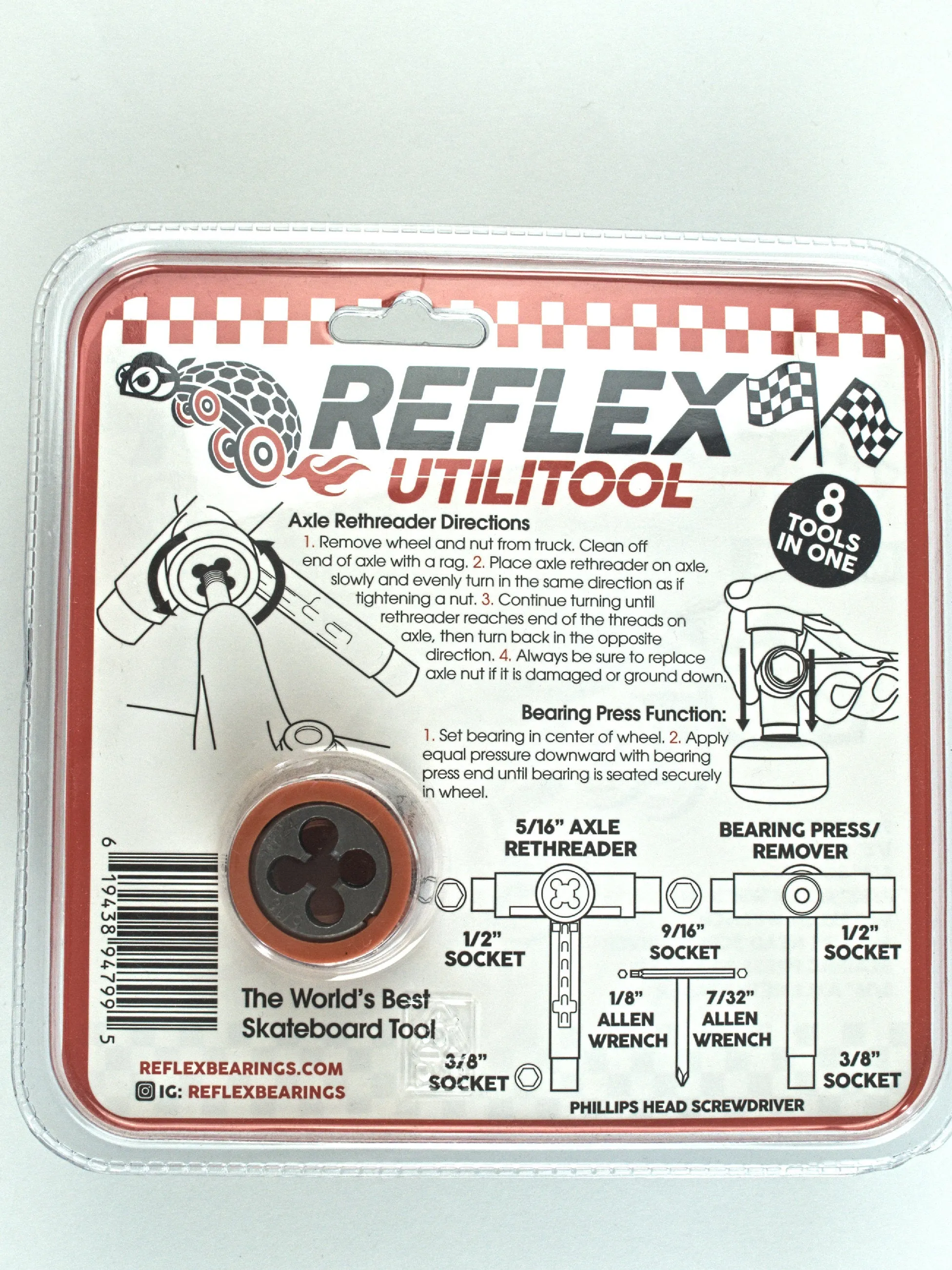 Reflex Hardware - Utlitool - Skateboard Tools - Red