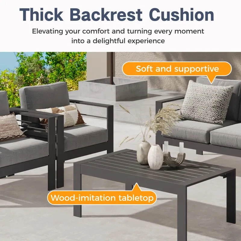 Retails $410 New Assembled Latitude Run Outdoor Aluminum Loveseat, removable cushion covers, Grey! Includes Furniture cover to protect from elements!