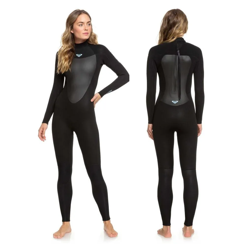 ROXY WOMENS PROLOGUE GBS 4/3MM BACK ZIP STEAMER CLOUD BLK POWDERD GREYE