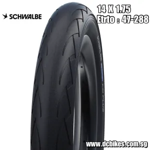 Schwalbe 14 X 1.75 Kid Plus Active | Black 'n' Roll | Puncture Guard Black Bicycle Wired Tyre - Etrto:	47-288 (1 Tire)