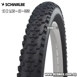 Schwalbe 18 X 1.85 Smart Sam Active Black N Roll | K-Guard Birdy Bicycle Wire Bead Tyres - Etrto: 47-355