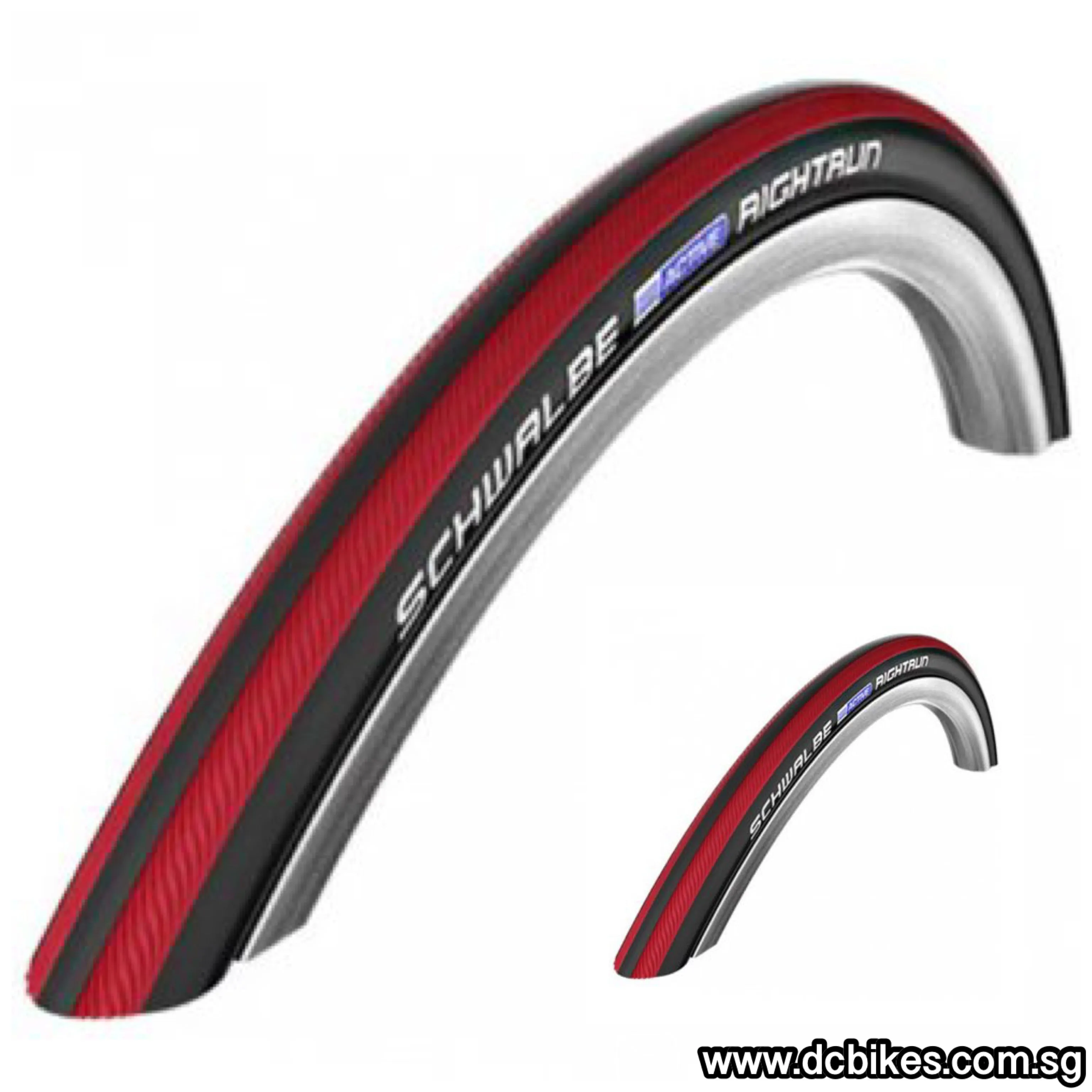 Schwalbe 22 | 24 X 1.0 Right Run 26 X 1.1 Black | Red | Grey Stripes Wired Tyres For Wheel Chair/Bicycle Etrto : 25-540/28-559 (2 Tires) 