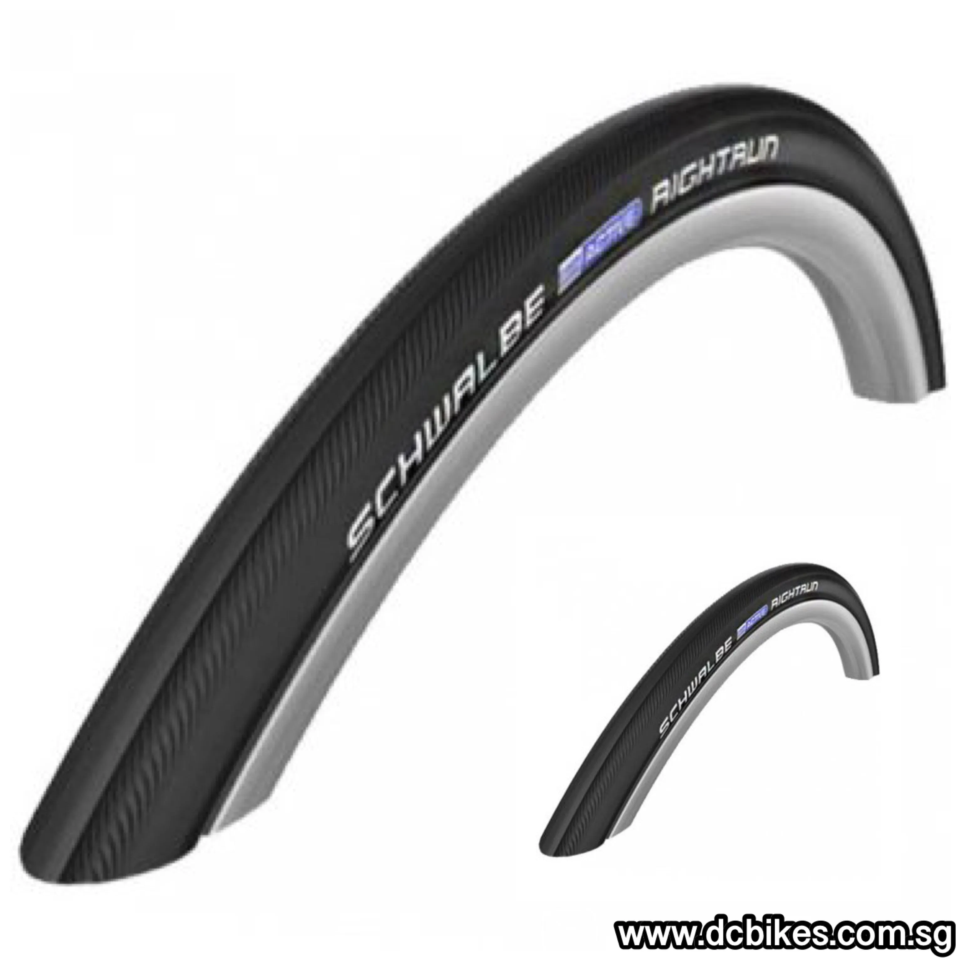 Schwalbe 22 | 24 X 1.0 Right Run 26 X 1.1 Black | Red | Grey Stripes Wired Tyres For Wheel Chair/Bicycle Etrto : 25-540/28-559 (2 Tires) 