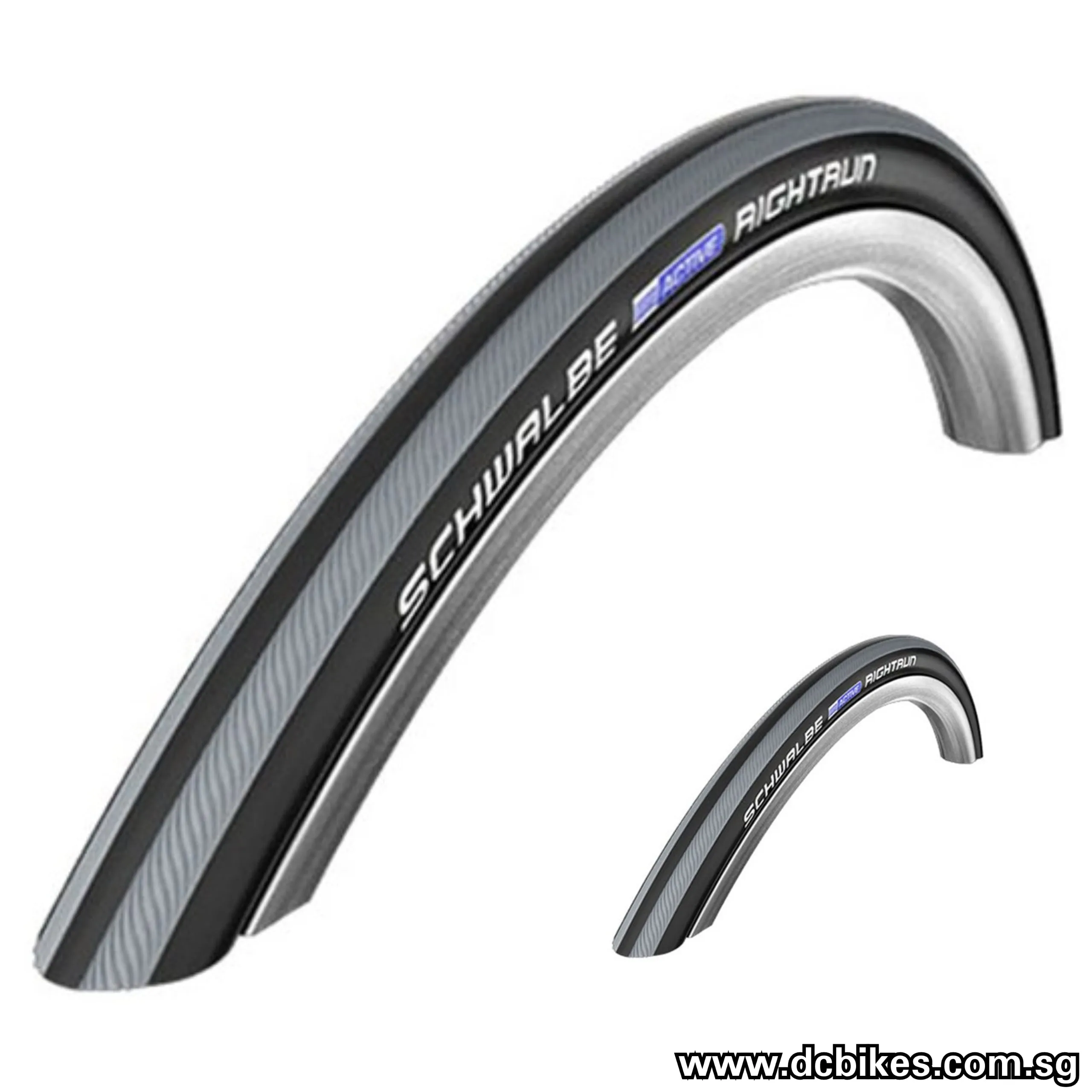 Schwalbe 22 | 24 X 1.0 Right Run 26 X 1.1 Black | Red | Grey Stripes Wired Tyres For Wheel Chair/Bicycle Etrto : 25-540/28-559 (2 Tires) 