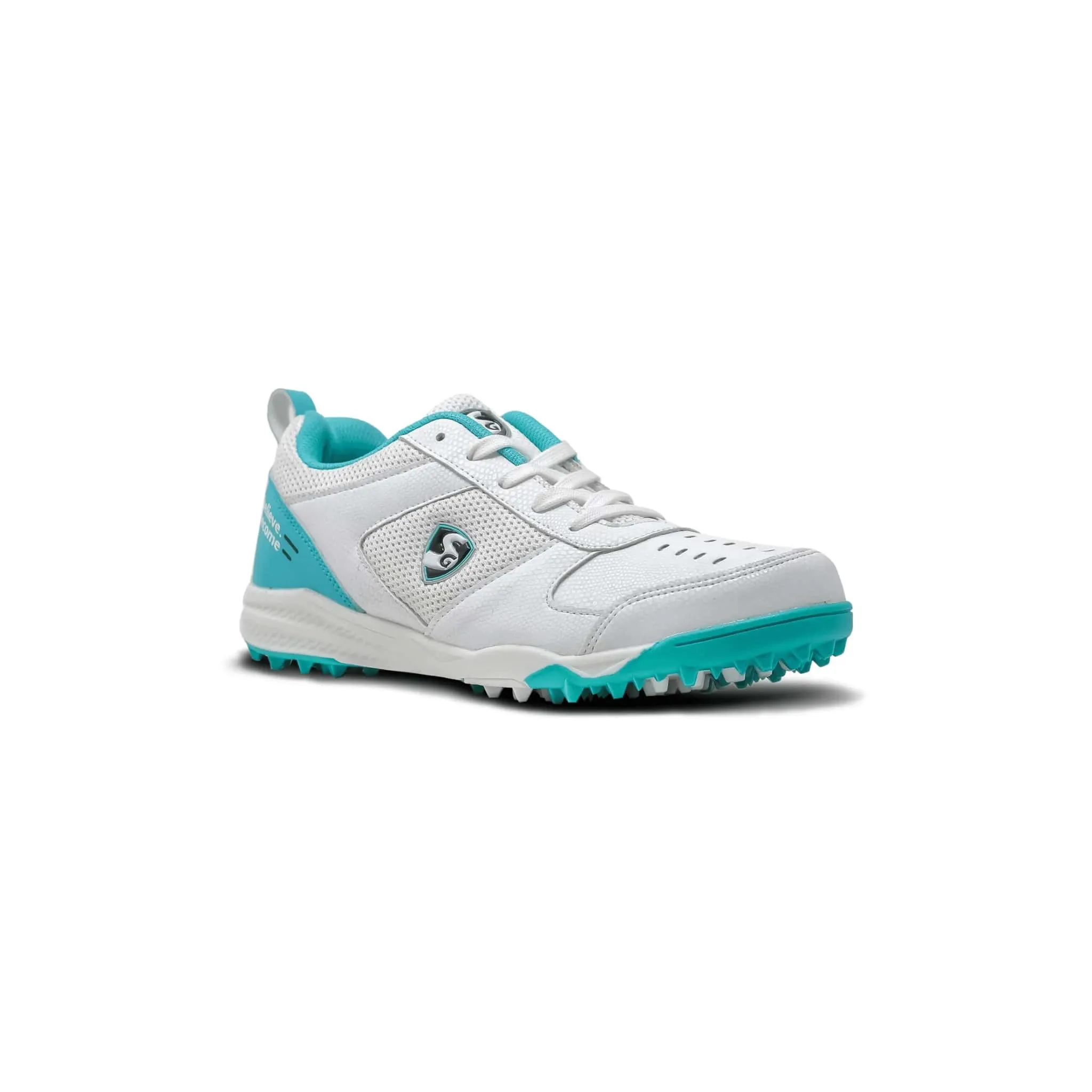 SG Fusion Rubber Cricket Shoes White Teal Size