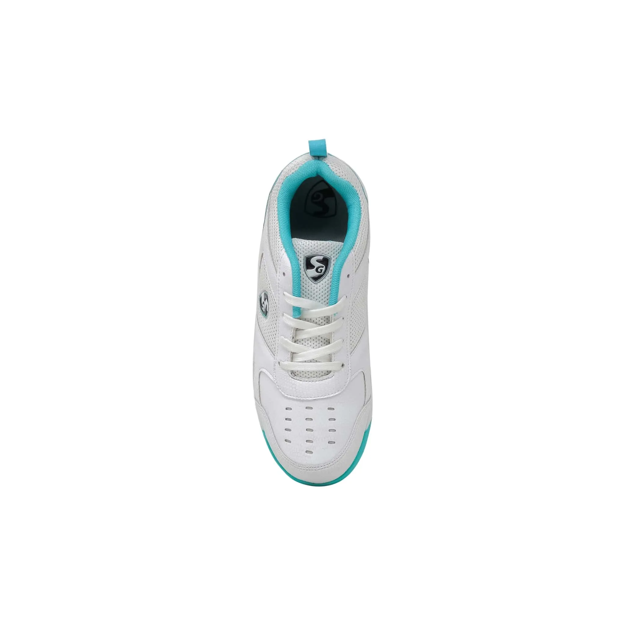 SG Fusion Rubber Cricket Shoes White Teal Size