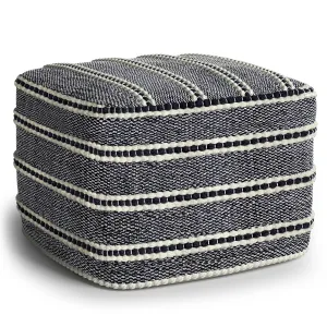 SIMPLIHOME Corrie 18 Inch Boho Square Woven Outdoor/ Indoor Pouf in