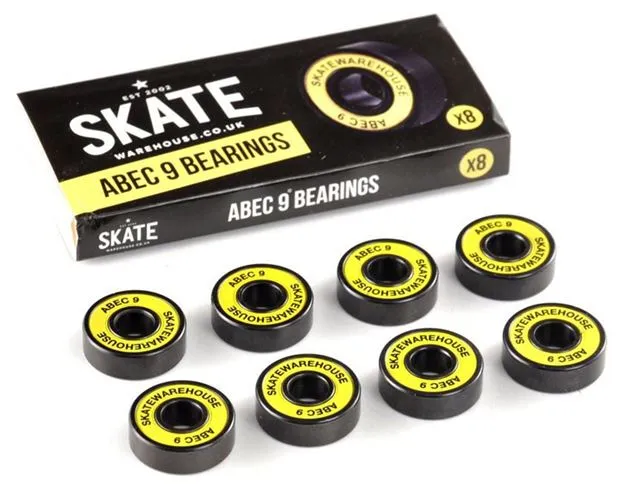 Skatewarehouse Conical Skateboard Wheels & Skatewarehouse ABEC 9 Bearings Pack   Bolts!