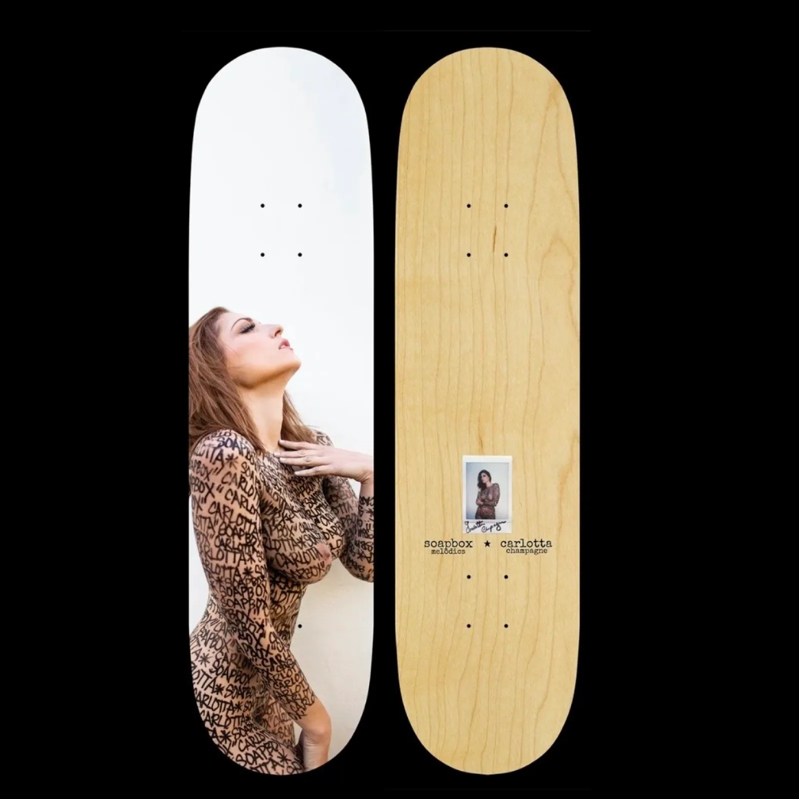 Soapbox Melodics x Carlotta Champagne Skateboard - Inked