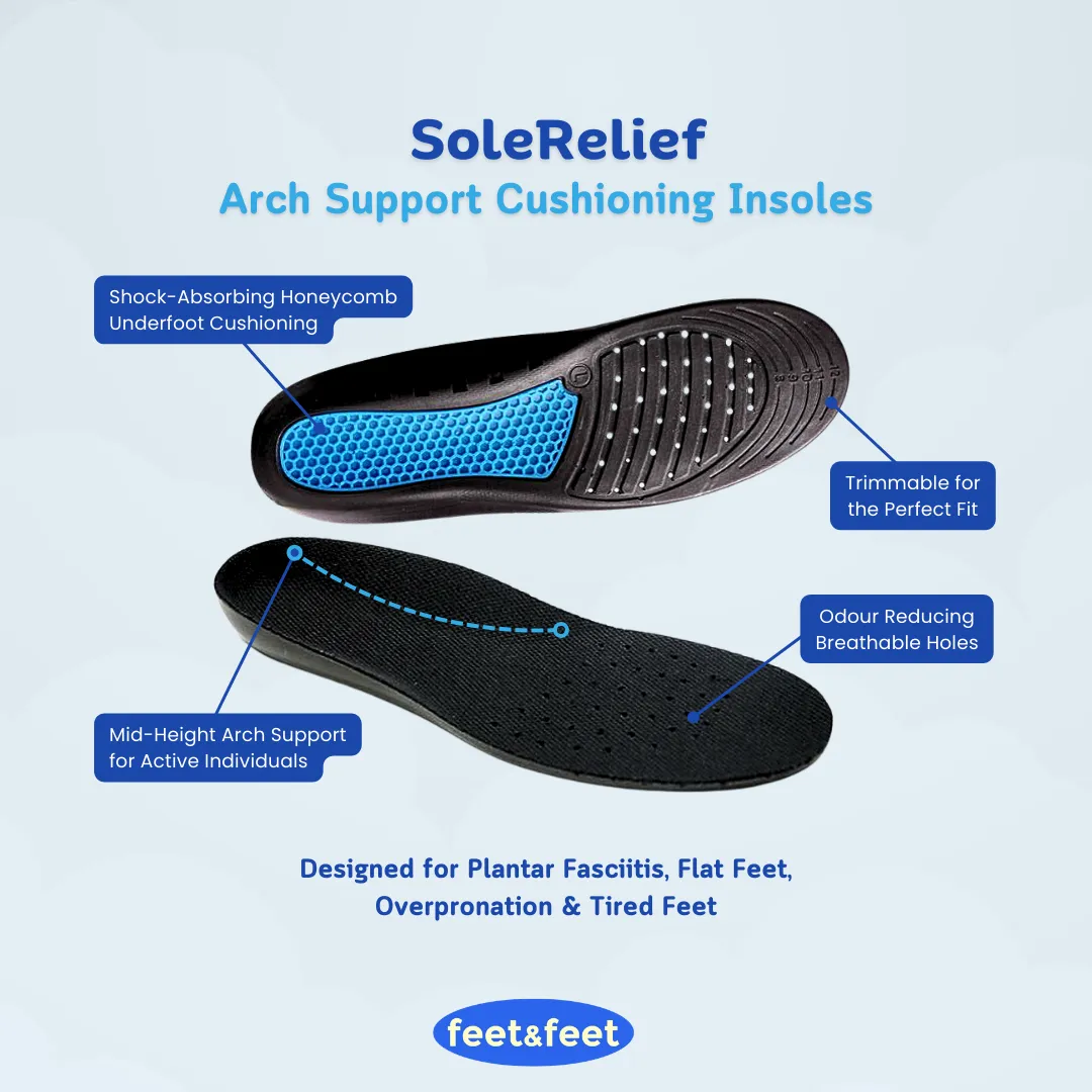 SoleRelief Arch Support Cushioning Insoles