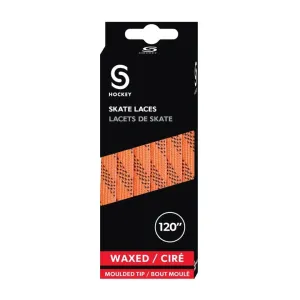 Source for Sports Waxed Hockey Skate Laces - Orange / Black
