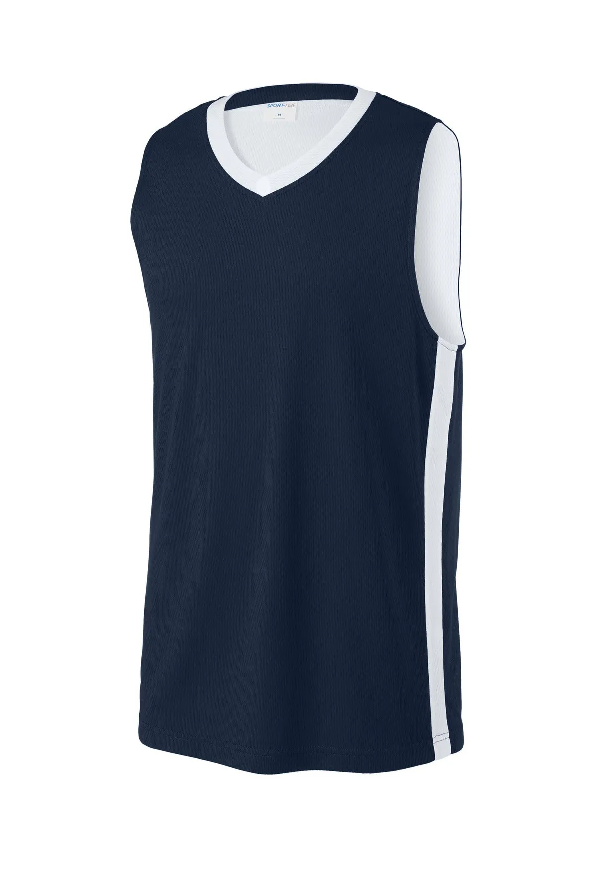 Sport-Tek Rival Basketball Rev Jersey ST900 True Navy/ White