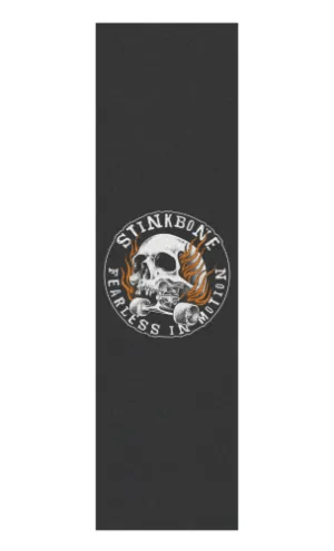 StinkBone Flaming Skull Griptape Black 33" Long X 9" Wide