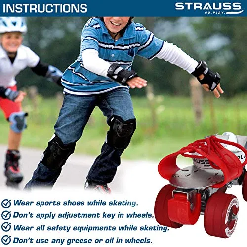 Strauss Tenacity Roller Skates, for (6-8 Years), (Silver)