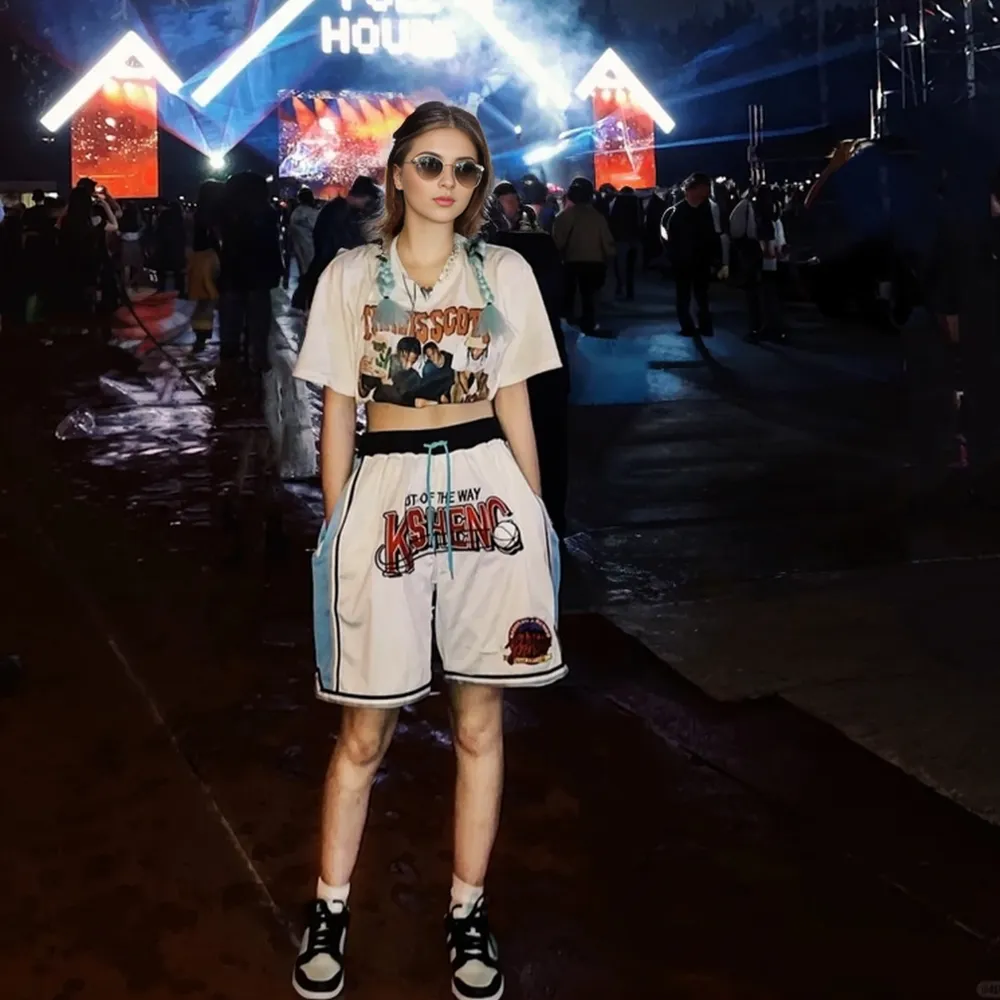 Street Print Mesh Basketball Shorts