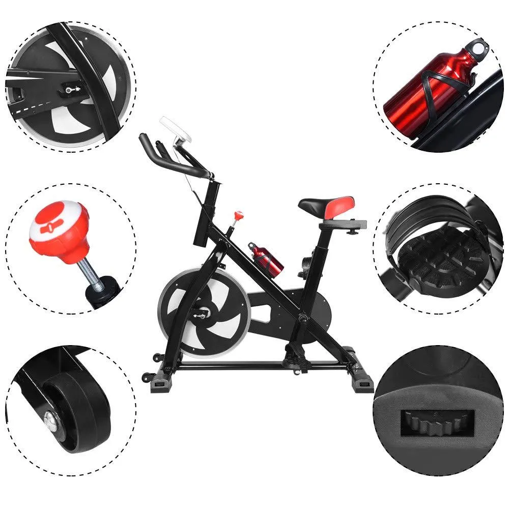 TADAMI Indoor Cycling Training, Stationary Ultra-Quiet Health Fitness Equipment Spinning Bicycle Cardio Workout Home Gym (Black)