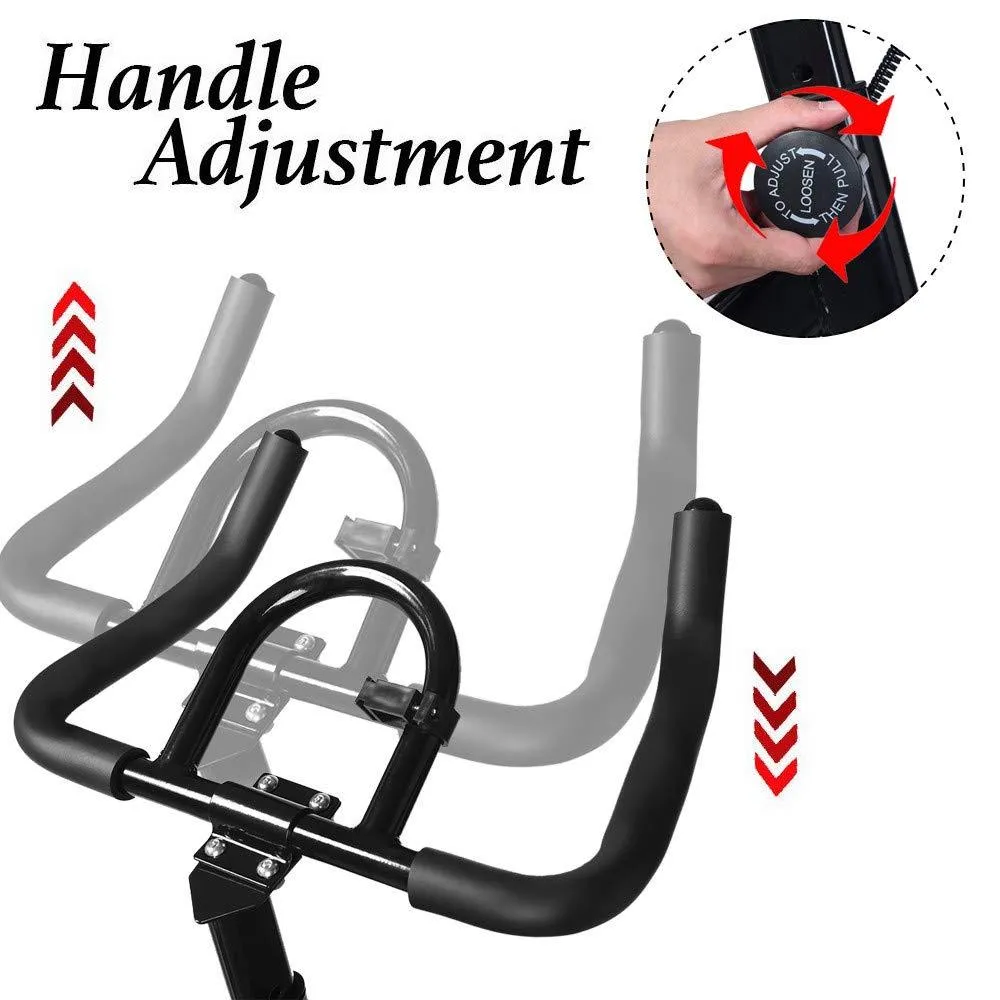 TADAMI Indoor Cycling Training, Stationary Ultra-Quiet Health Fitness Equipment Spinning Bicycle Cardio Workout Home Gym (Black)