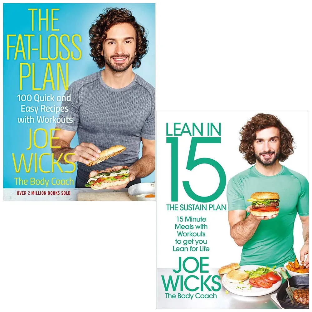 The Fat-Loss Plan & Lean in 15 The Sustain Plan By Joe Wicks 2 Books Collection Set