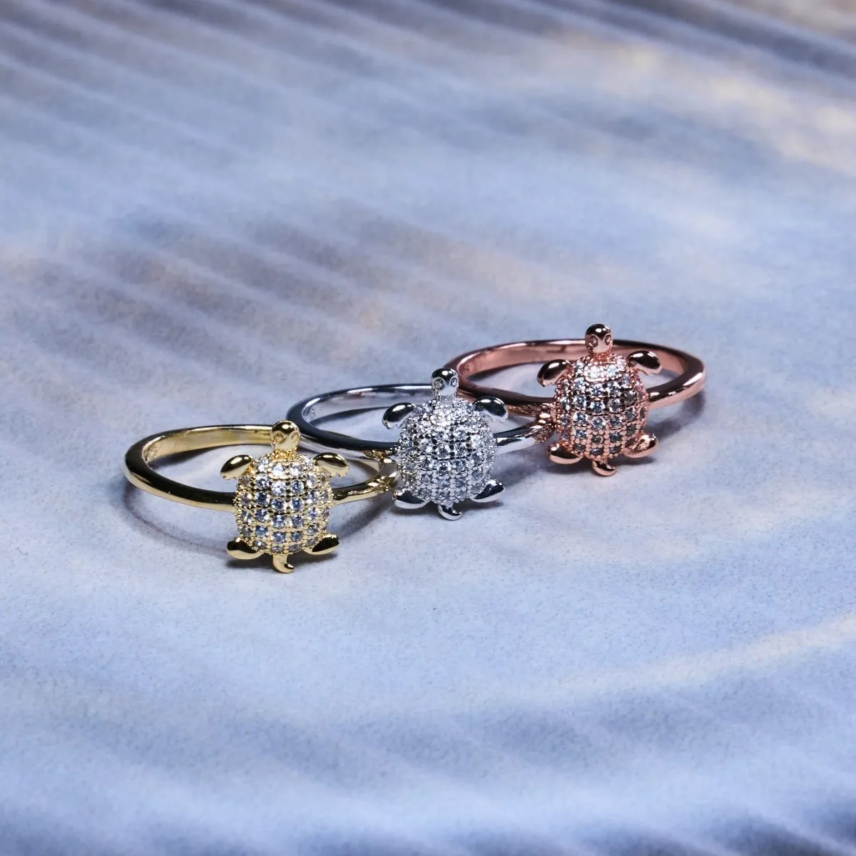 Tortuga | .925 Sterling Silver | CZ Diamond Sea Turtle Ring