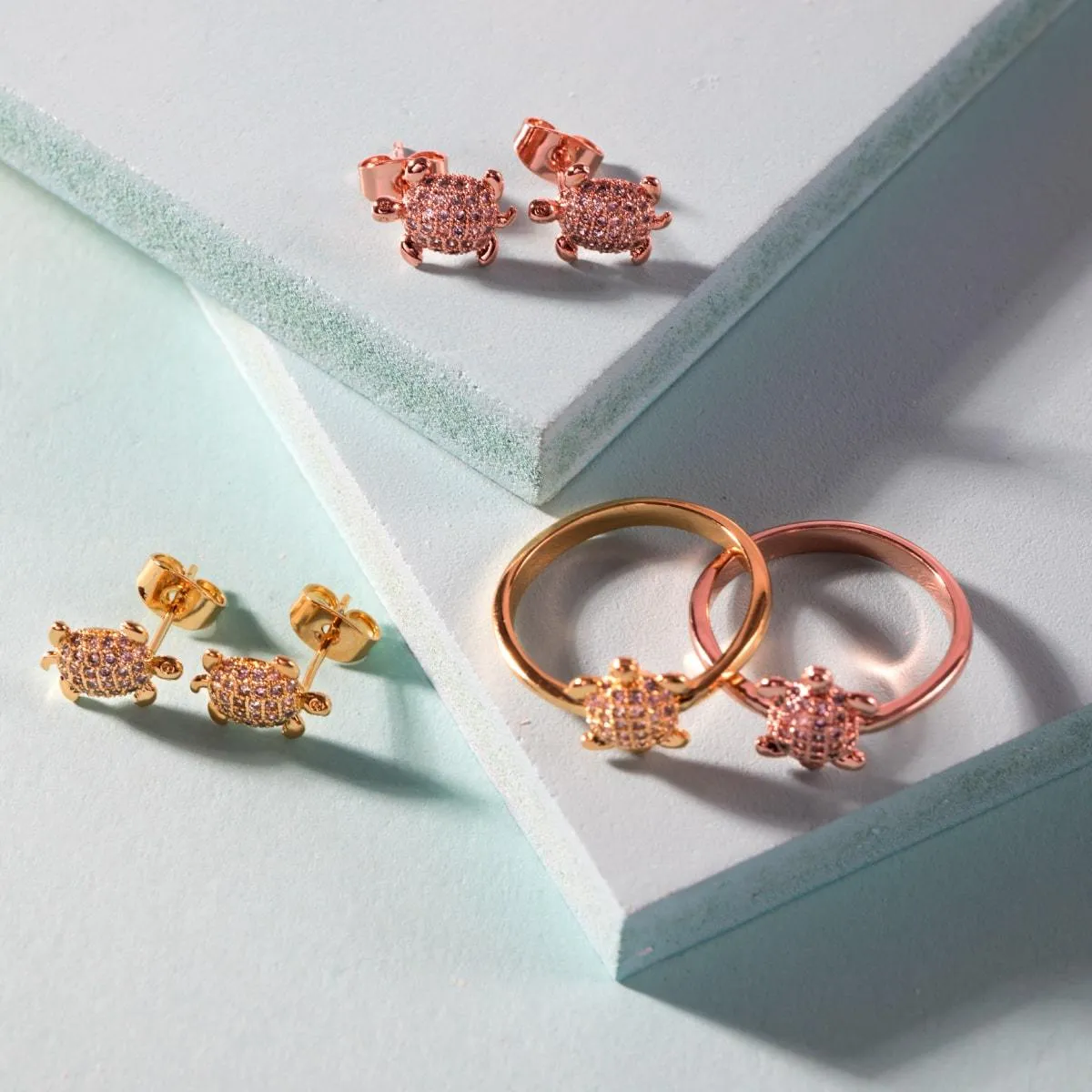 Tortuga | Gold Vermeil | CZ Diamond Sea Turtle Earrings