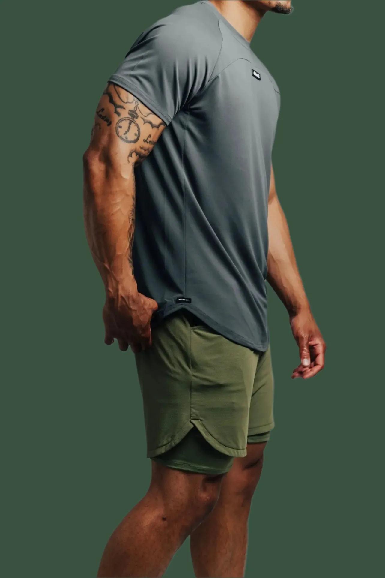 Total War Ai1 Lined Training Short - Army Green