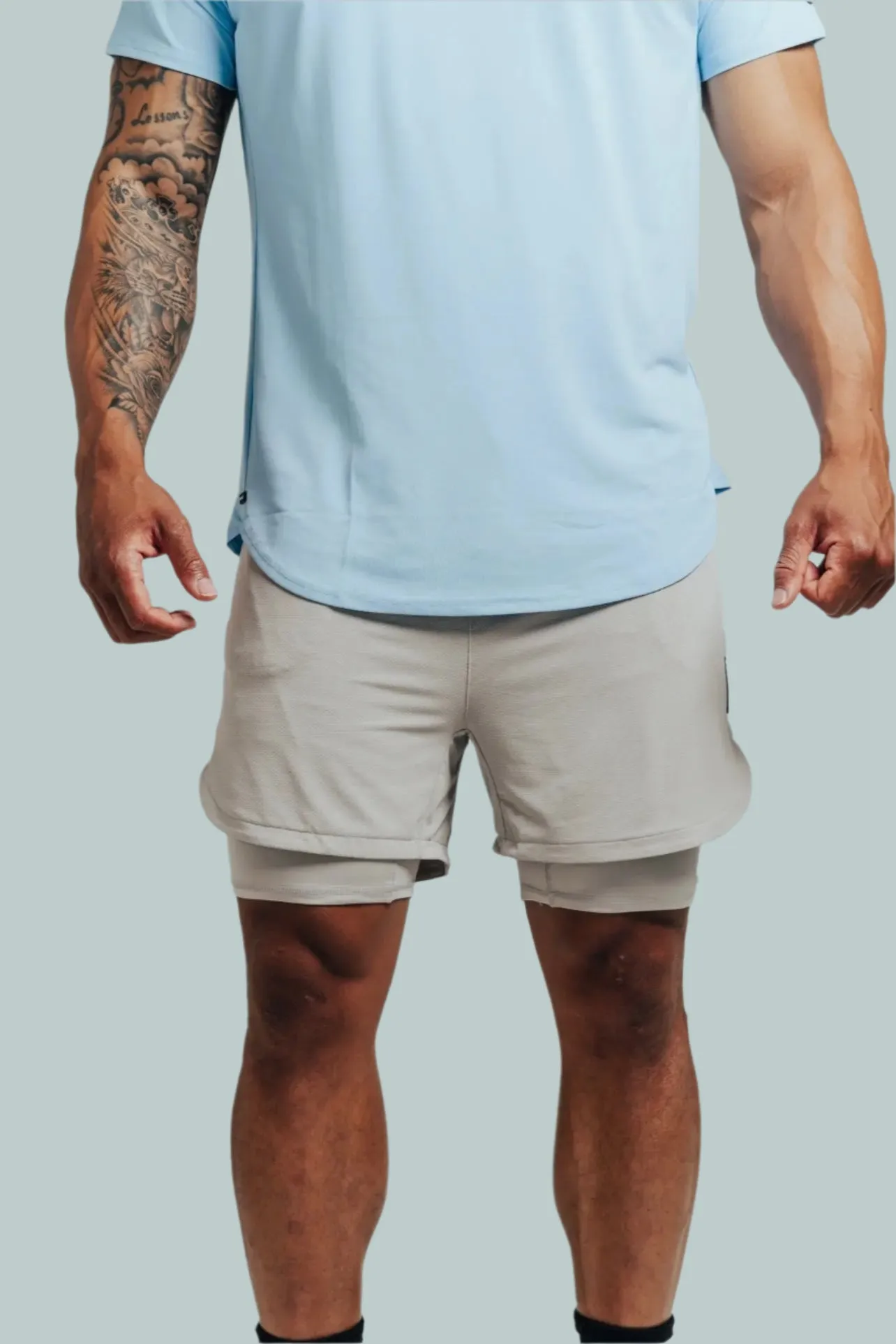 Total War Ai1 Lined Training Short - Pebble Grey