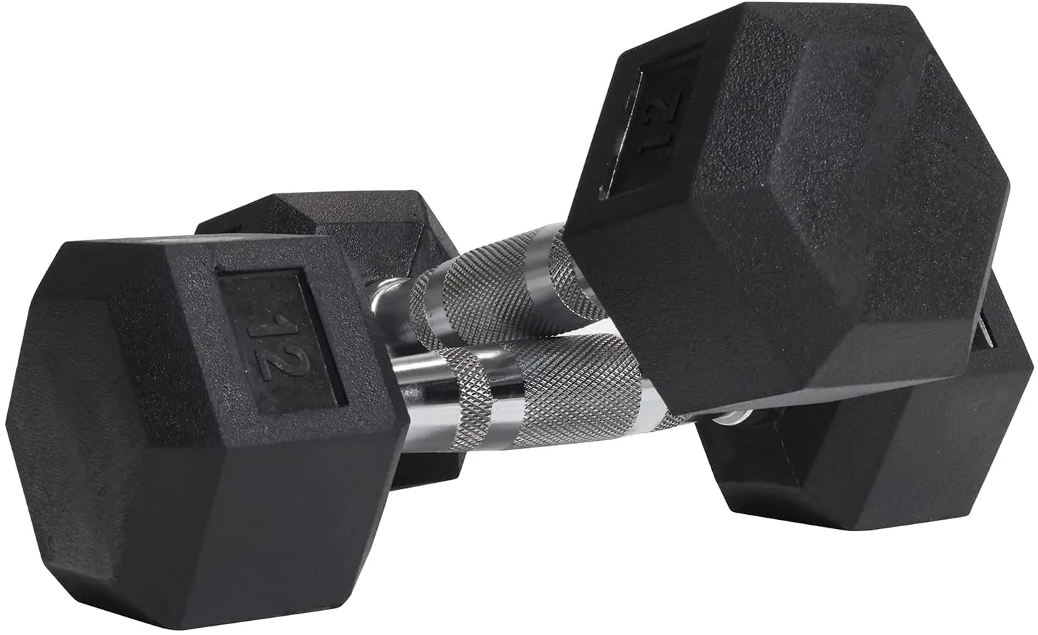 Tru Grit Fitness Rubber Hex Dumbbells Set of 2 - Handcrafted with Solid Cast-Iron Core, Ergonomic Chrome-Plated Handles, Hexagonal Form, and Heavy-Duty Hex Rubber Heads