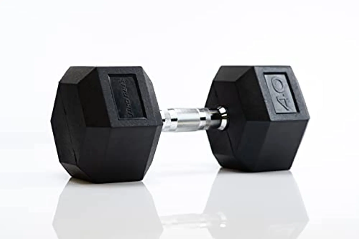 Tru Grit Fitness Rubber Hex Dumbbells Set of 2 - Handcrafted with Solid Cast-Iron Core, Ergonomic Chrome-Plated Handles, Hexagonal Form, and Heavy-Duty Hex Rubber Heads
