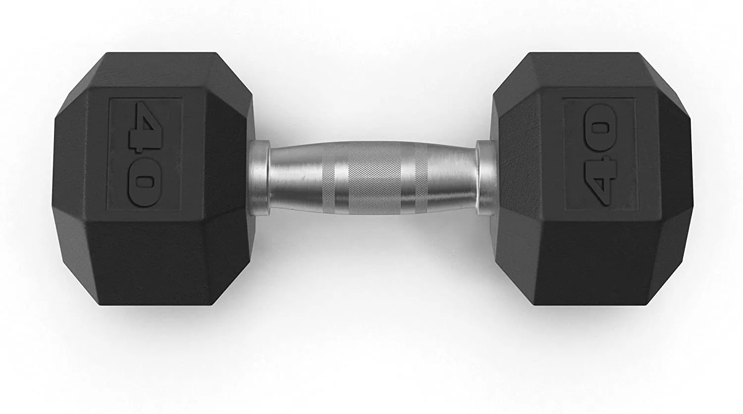 Tru Grit Fitness Rubber Hex Dumbbells Set of 2 - Handcrafted with Solid Cast-Iron Core, Ergonomic Chrome-Plated Handles, Hexagonal Form, and Heavy-Duty Hex Rubber Heads