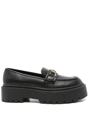 TWINSET 45mm logo-buckle leather loafers